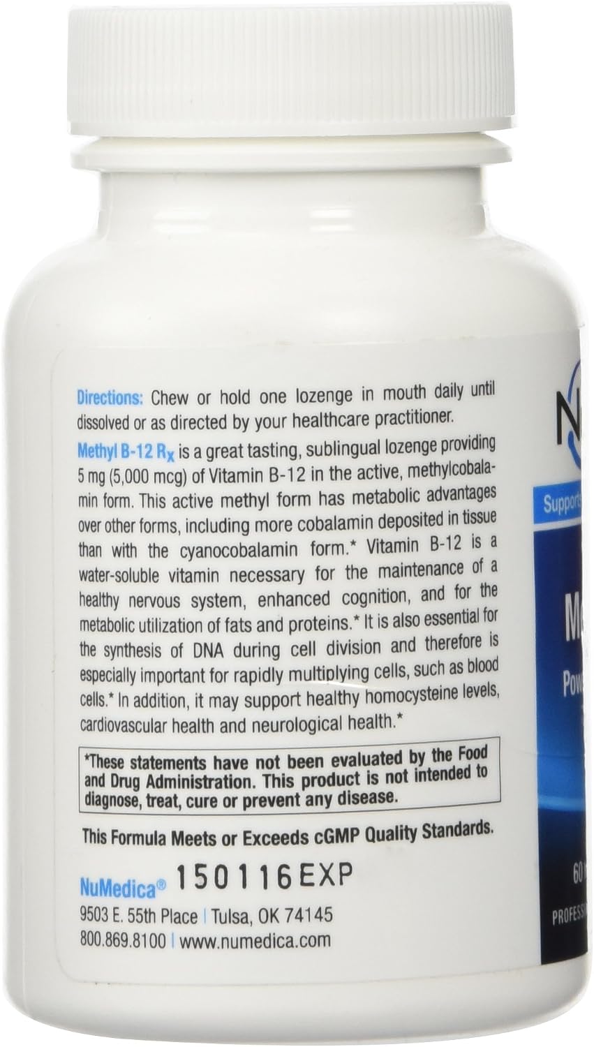 NuMedica Methyl B12 Rx – 60 Lozenges - görsel 3