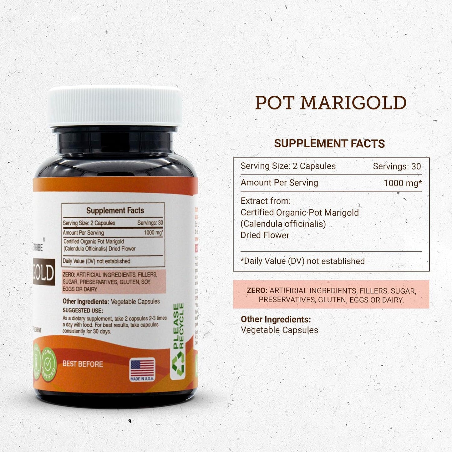 Secrets of the Tribe Pot Marigold – 60 Capsules, 1000 mg - görsel 3