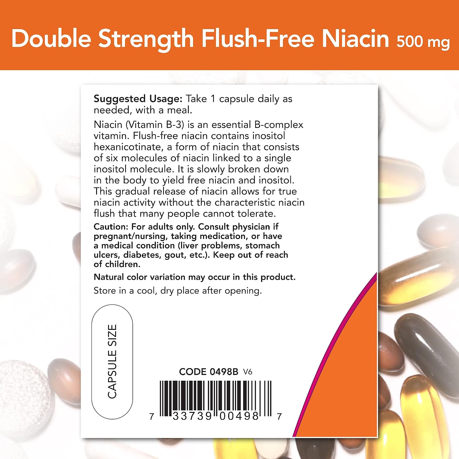 NOW Foods Flush Free Niacin Double Strength 640mg, 90 Vegan Capsules (Pack of 2) - görsel 3