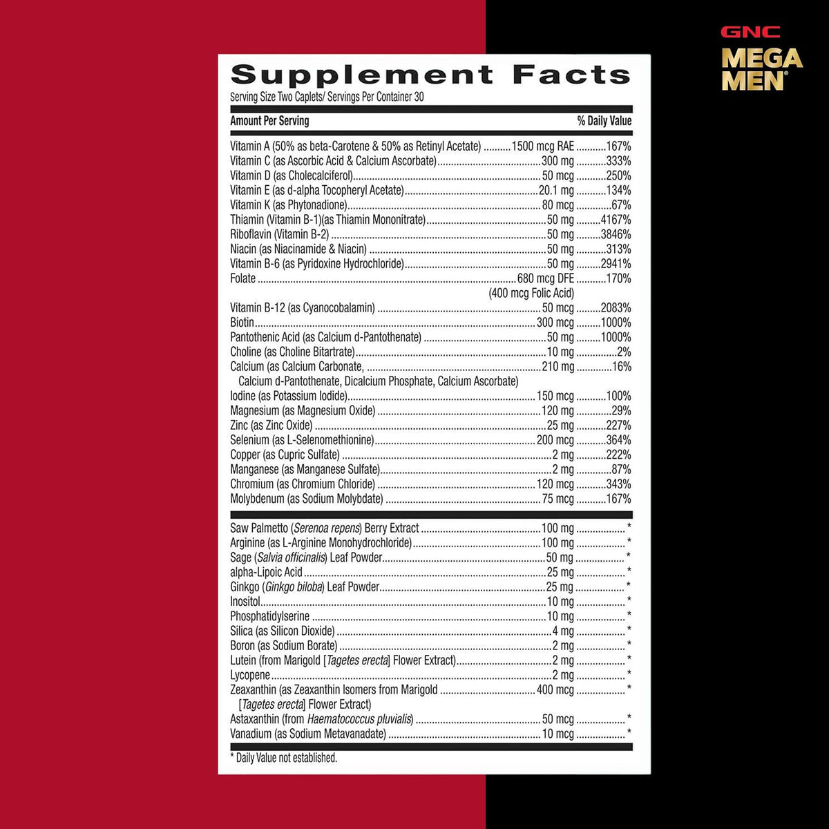 GNC Mega Men 50 Plus Multivitamin Caplets for Men Over 50 - görsel 8
