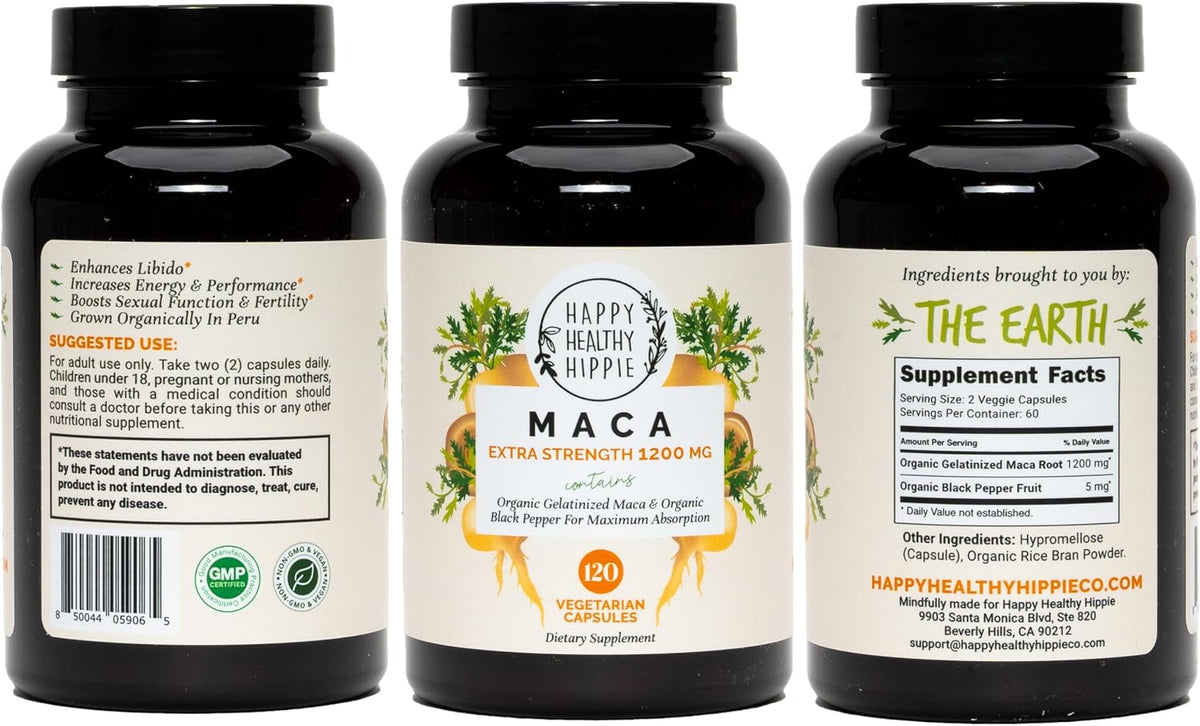 Organic Maca Root Capsules 1200 mg – Women's Vitality & Hormonal Support (120 Capsules) - görsel 8