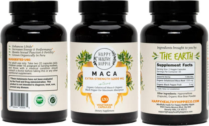 Organic Maca Root Capsules 1200 mg – Women's Vitality & Hormonal Support (120 Capsules)