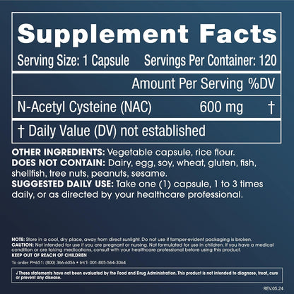 ProHealth Pure Glycine 1000 mg and Pure N-Acetyl Cysteine 600 mg, 120 Capsules Each (2-Pack) – UK
