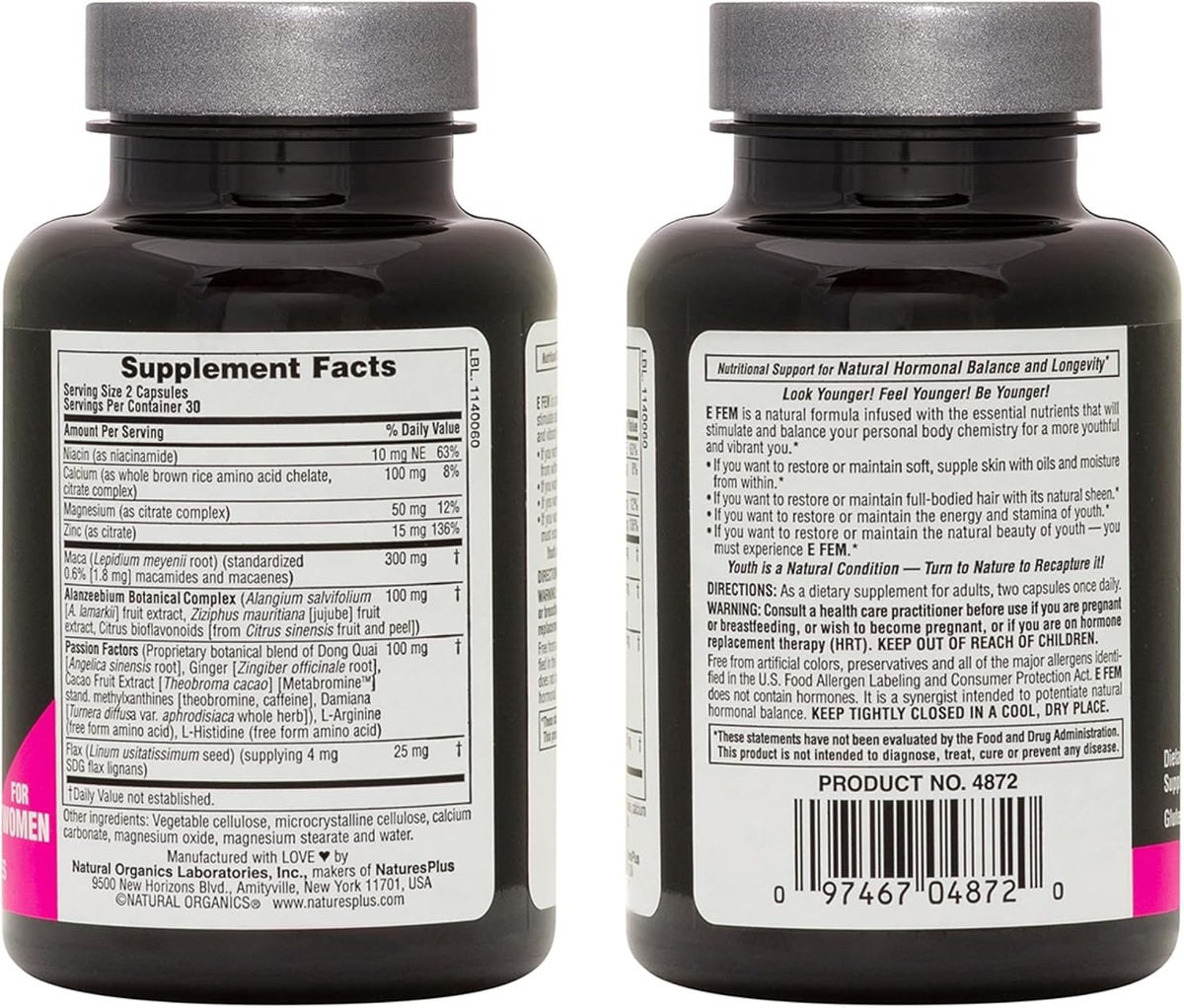 Nature's Plus E Fem - 60 Capsules - görsel 2