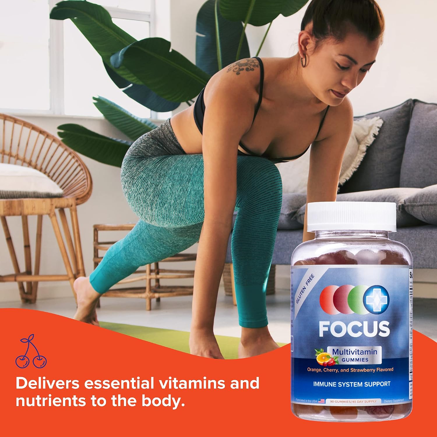 Focus Multivitamin Gummies - Flavoured Daily Multivitamin, 90 Gummies - görsel 5