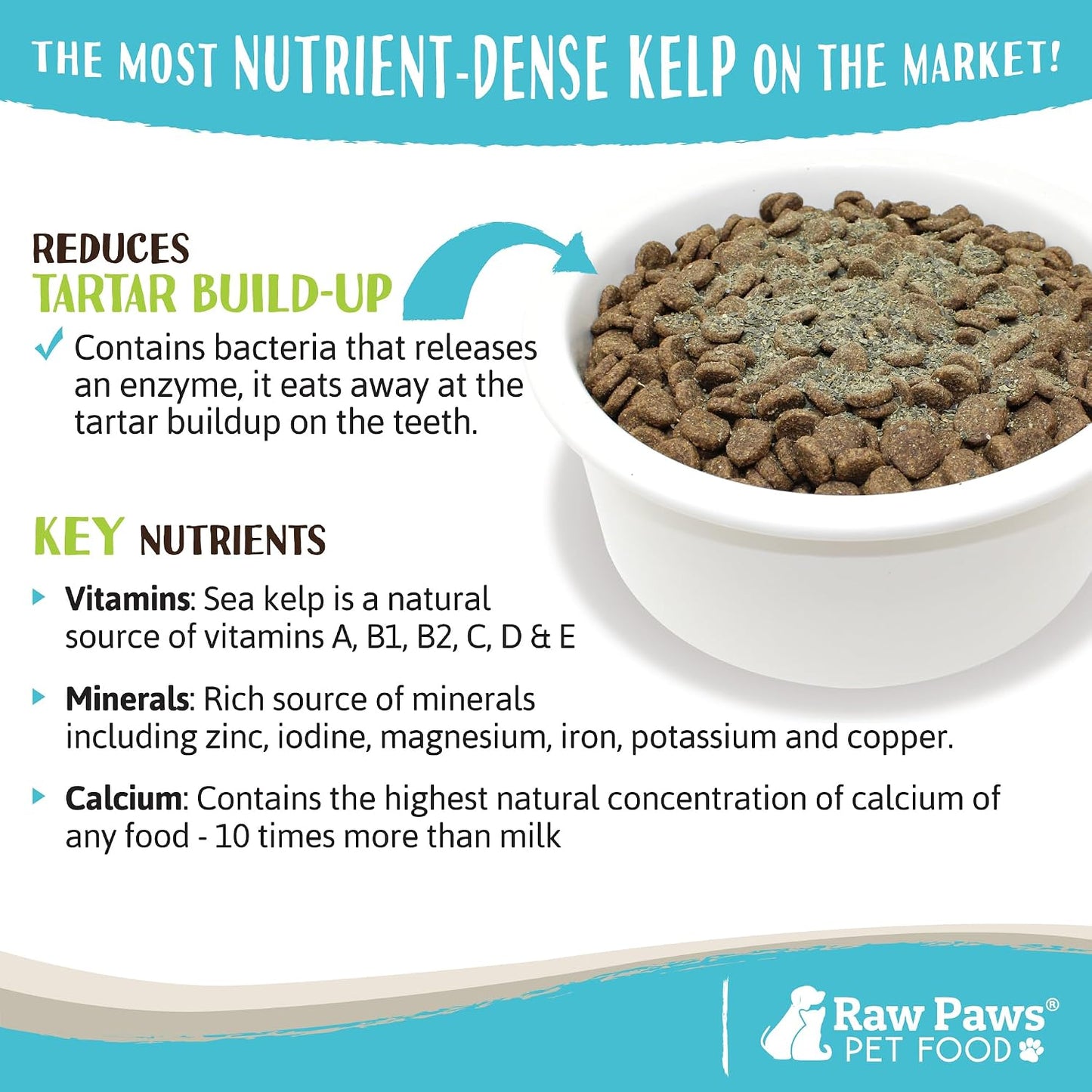 Raw Paws Organic Kelp Powder for Dogs & Cats (454g) - Supports Thyroid, Digestive and Immune Health - görsel 5