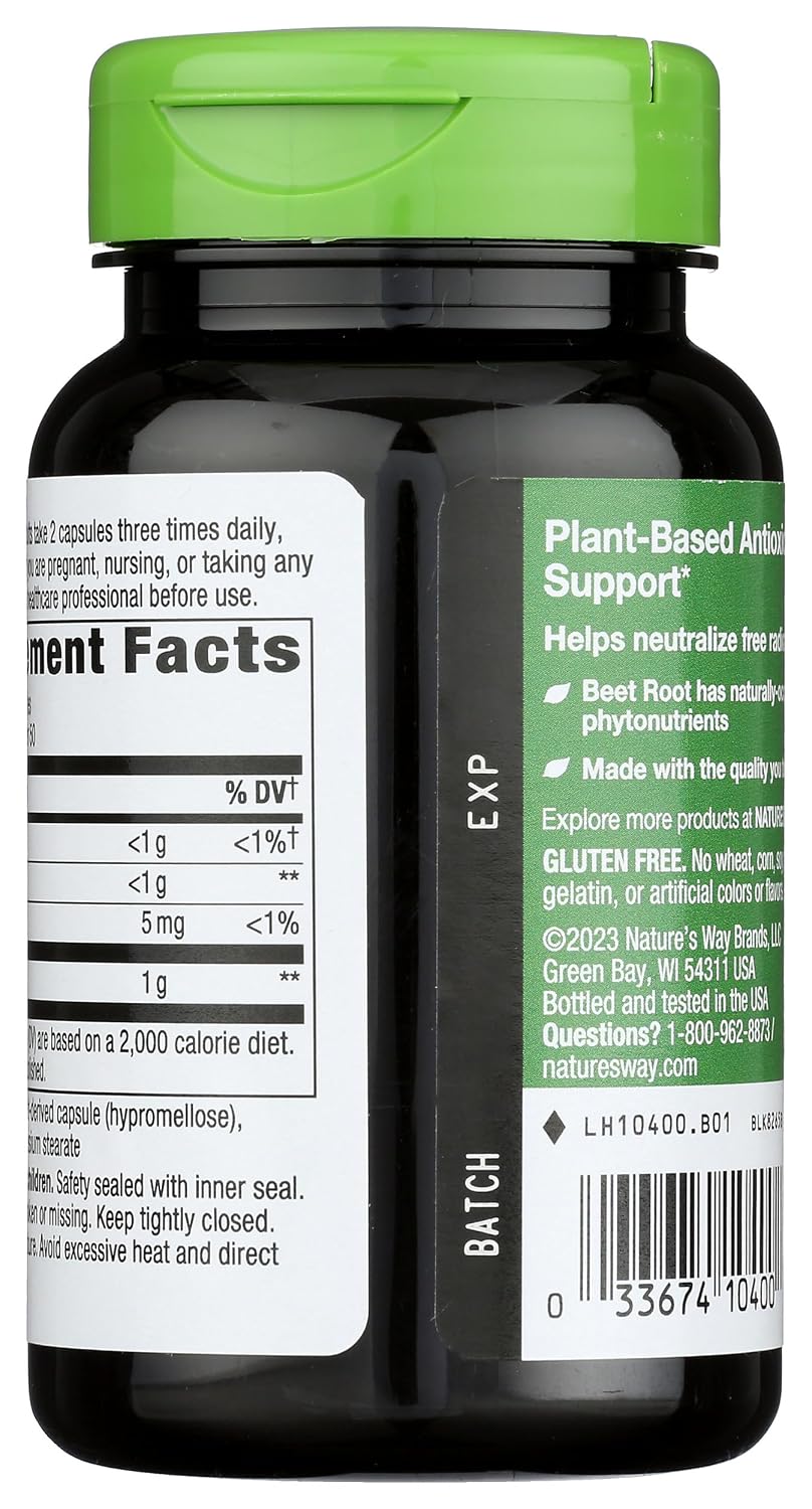 Nature's Way Beetroot Powder Capsules, 100 Count - görsel 3