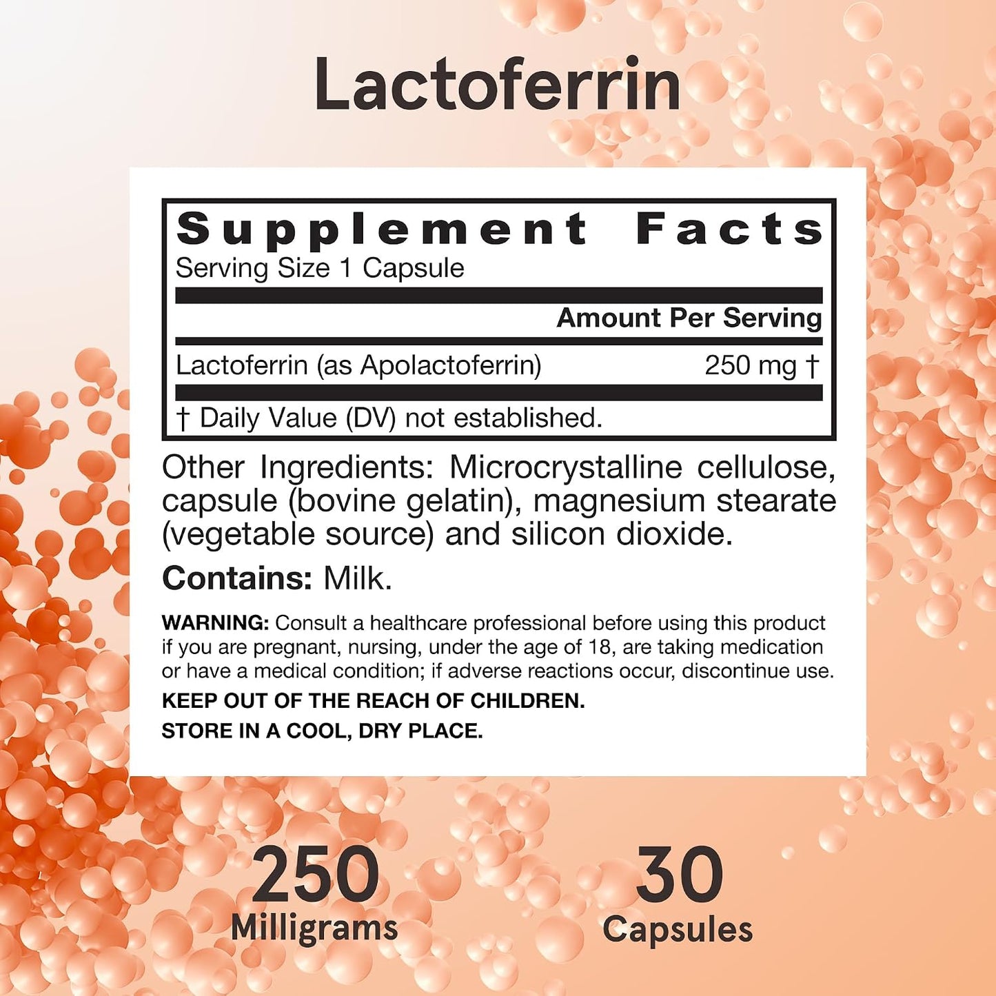 Jarrow Formulae Lactoferrin 250 mg – Immune-Supporting Glycoprotein, 30 Capsules - görsel 6