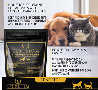 Blood Sugar Support for Diabetic Dogs and Cats - Vet-Formulated Powder - 200g