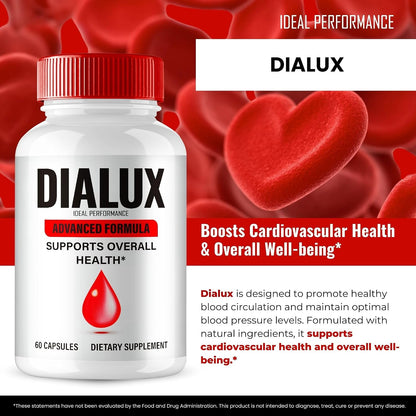 IDEAL PERFORMANCE Dialux Blood Capsules – Premium Formula for Healthy Circulation & Stable Levels – All-Natural Support – 2-Pack
