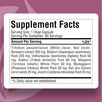 Herbsforever Female 30 Plus Women's Health Multivitamin with Shatavari, Tribulus & Red Clover - 90 Veg Capsules