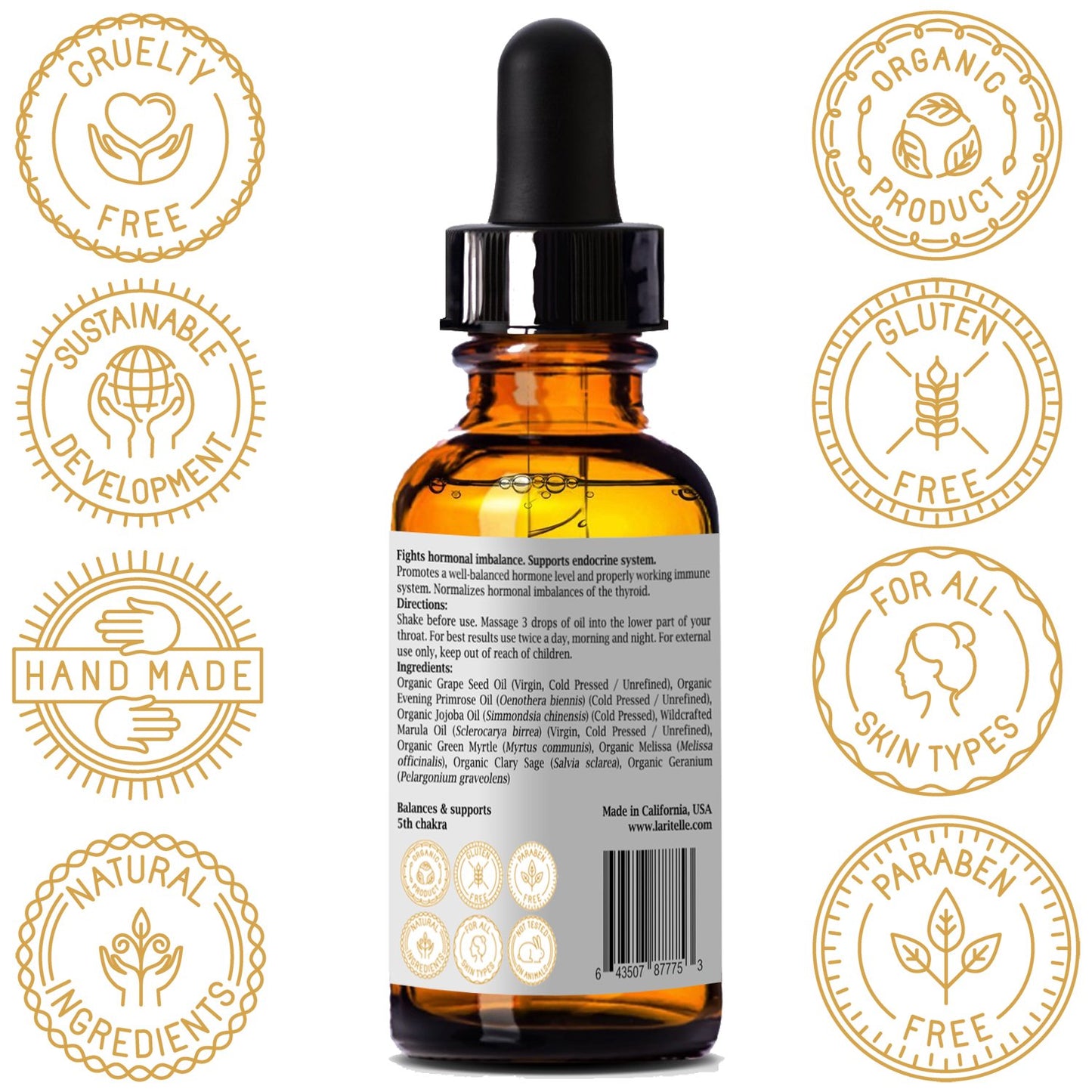 Laritelle Organic Hormonal Balance & Thyroid Support Treatment - 30 ml - görsel 9