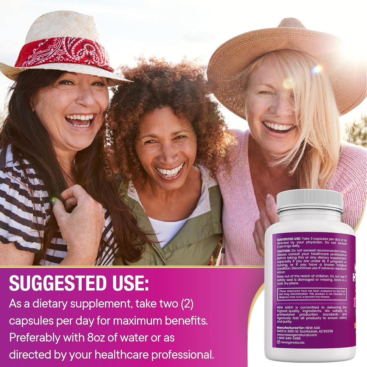 NEW AGE Collagen Pills with Biotin, Keratin, Saw Palmetto, Hyaluronic Acid – Hair, Skin and Nails Supplement – 90 Count - görsel 6