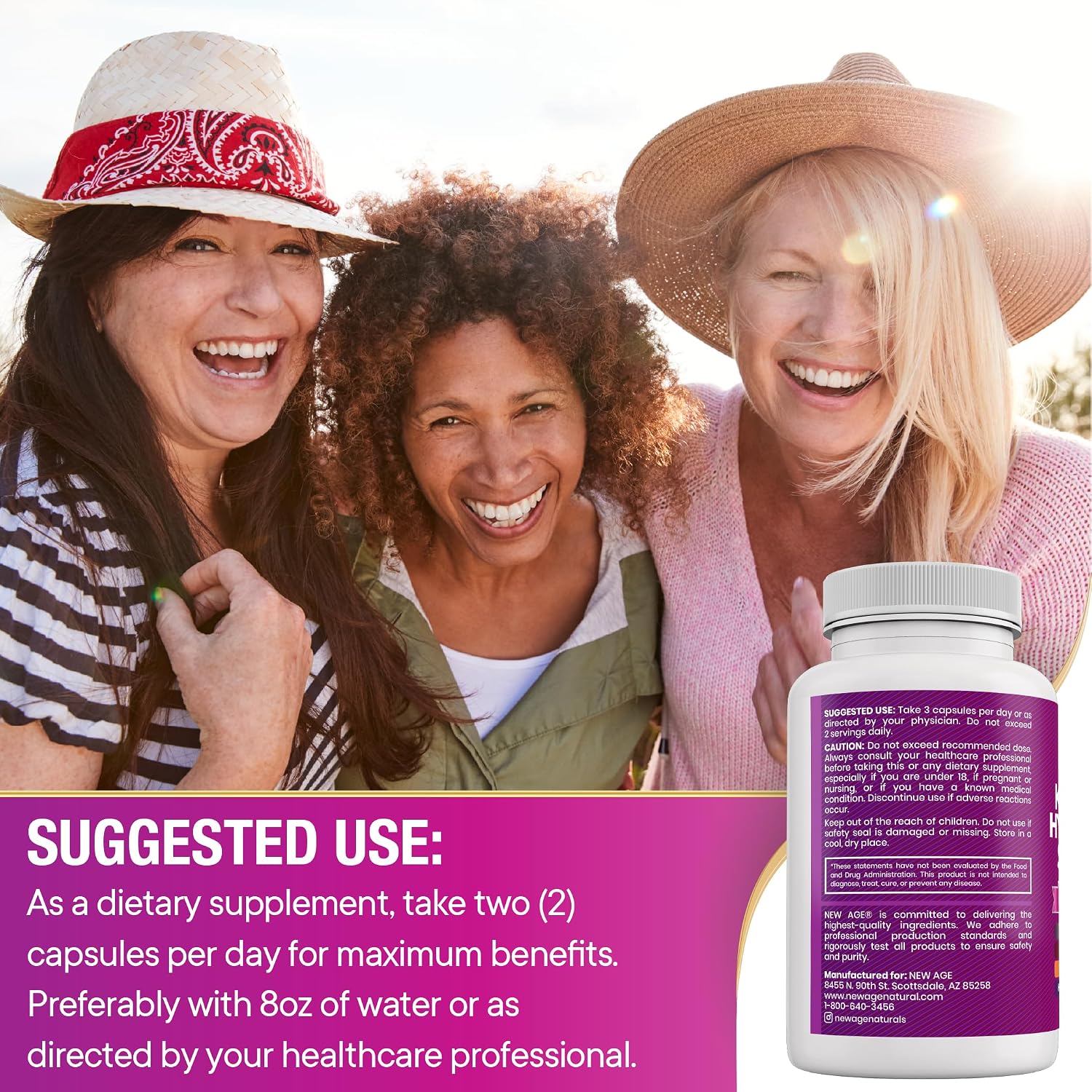 NEW AGE Collagen Pills with Biotin, Keratin, Saw Palmetto, Hyaluronic Acid – Hair, Skin and Nails Supplement – 90 Count - görsel 6