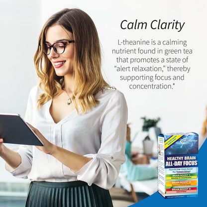 Applied Nutrition Healthy Brain All-Day Focus - 50 Tablets (Pack of 2) - Brain Support Supplement with Turmeric Extract