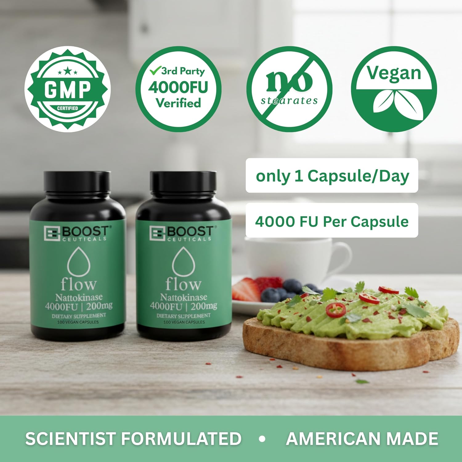 BoostCeuticals Nattokinase 4000 FU - 100 Vegan Capsules - görsel 4