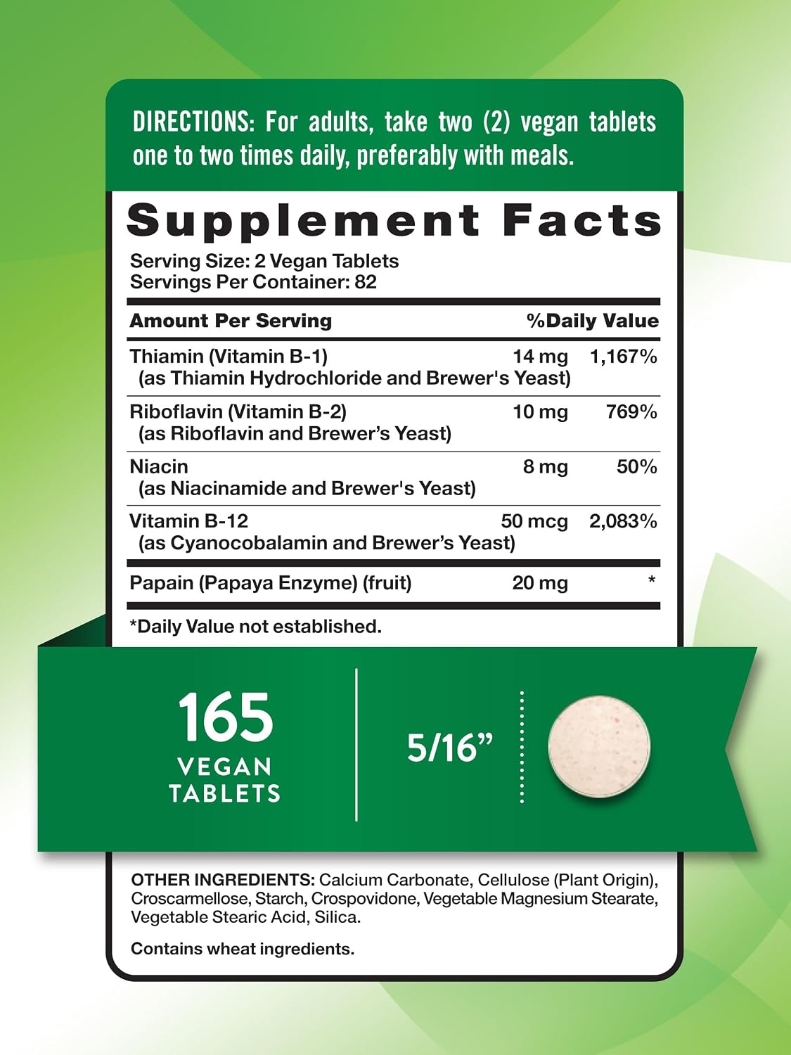 Nature's Truth Vitamin B Complex | 165 Tablets | Plus B12 | Vegan & Non-GMO Supplement - görsel 2