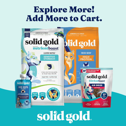 Solid Gold SeaMeal Cat Probiotic & Dog Probiotics for Digestive Health - Kelp Powder Dog & Cat Multivitamin Supplement with Prebiotics & Digestive Enzymes - 227g