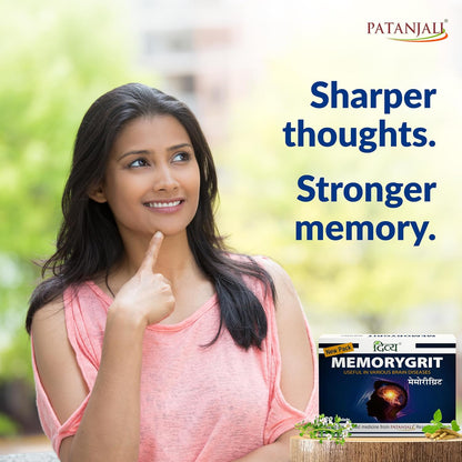 Patanjali Divya Memorygrit – Ayurvedic Food Supplement for Memory, Focus and Brain Health (20 Tablets)