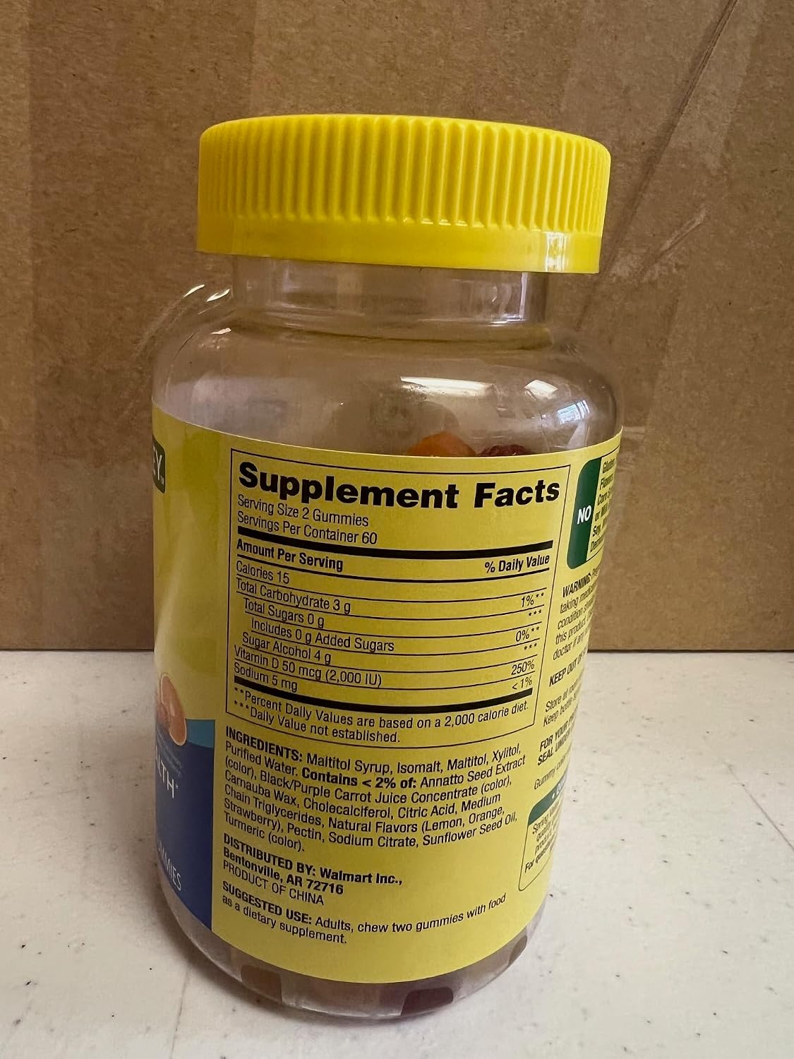 Spring Valley Zero Sugar Vitamin D Gummies Bundle - 4 Pack (480 Gummies) with Guide and Pill Container - görsel 3