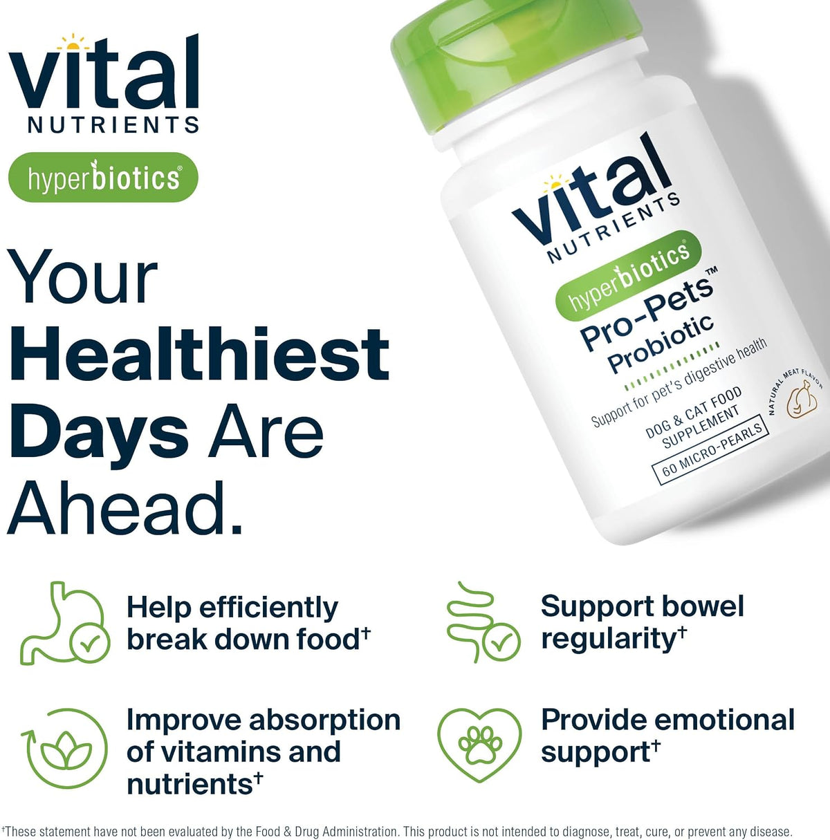 Vital Nutrients Pro Pets Probiotics for Dogs and Cats - 60 Micro Tablets - görsel 8