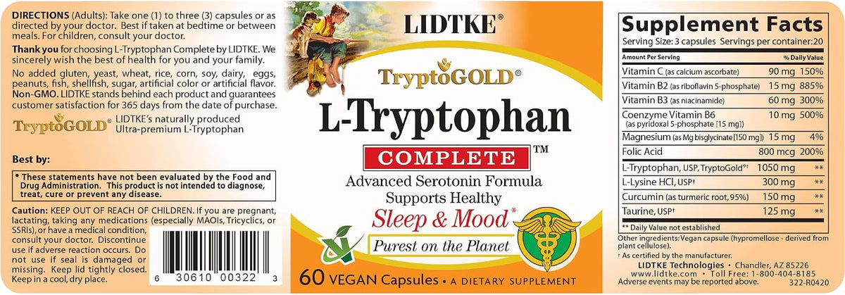 LIDTKE L-Tryptophan Complete, 60 Capsules - görsel 2