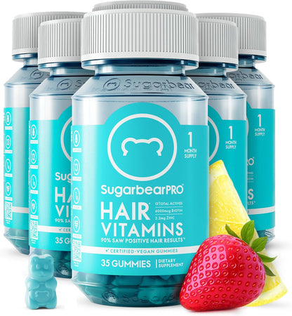 SugarbearPRO Hair Vitamin Gummy – Extra Strength Biotin 6000mcg, 3 Month Supply (105 Gummies)