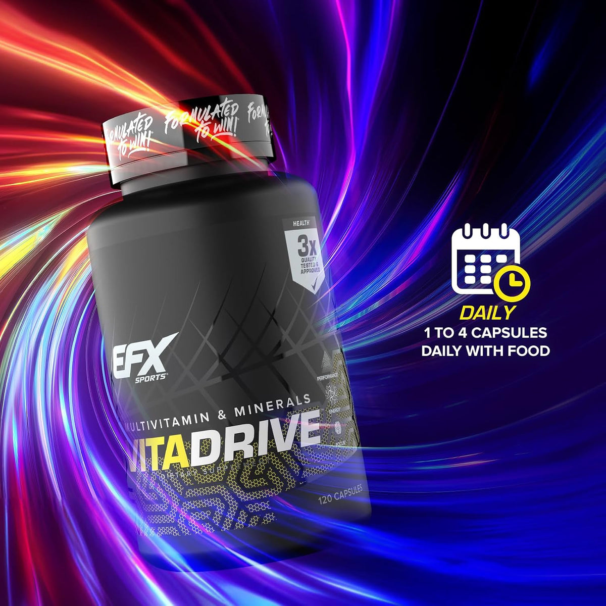 EFX Sports Vita Drive | Multivitamin for Athletes | 120 Capsules - görsel 6