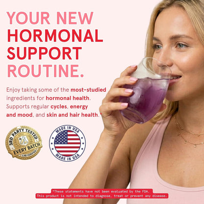 Peach Perfect Inositol Powder Multivitamin, Strawberry Acai Flavour – 4g Myo & D-Chiro Inositol, DIM, Zinc, Magnesium Glycinate, Vitamin D3 – Supports Women’s Health, Cycle, Energy, 30 Servings