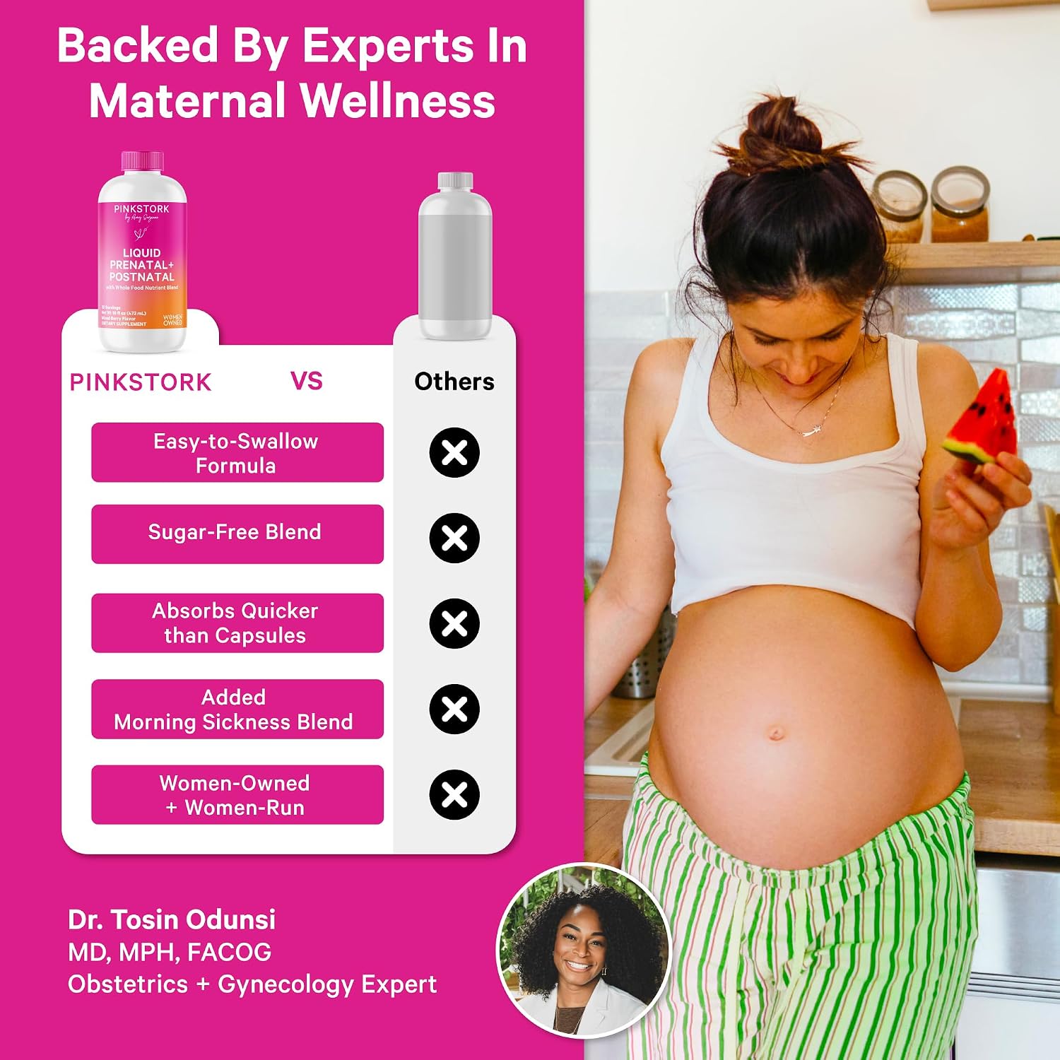 Pink Stork Liquid Prenatal Vitamins for Women – Berry, 64 Servings - görsel 3