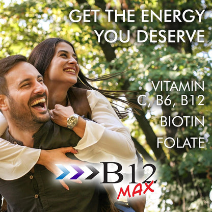 Wellgenix Bio-Available Sublingual B12 Max - High Absorption Multivitamin with B12, B6, Folate & Vitamin C - Fast Dissolve Tablets (60 tablets, 2 Pack)
