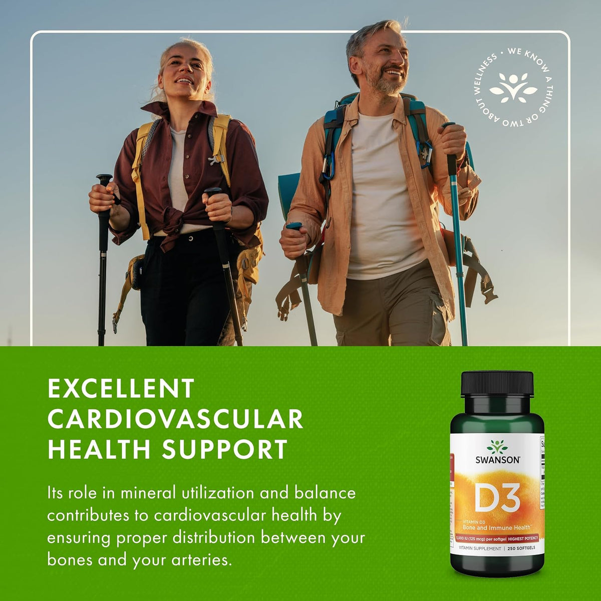 Swanson Vitamin D3 5,000 IU - 125 mcg Cholecalciferol - 250 Softgels (2 Pack) - görsel 6