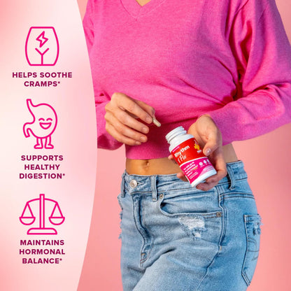 Redd Remedies, Rhythm & Flo, Helps Support Menstrual Health, 60 Vegan Capsules