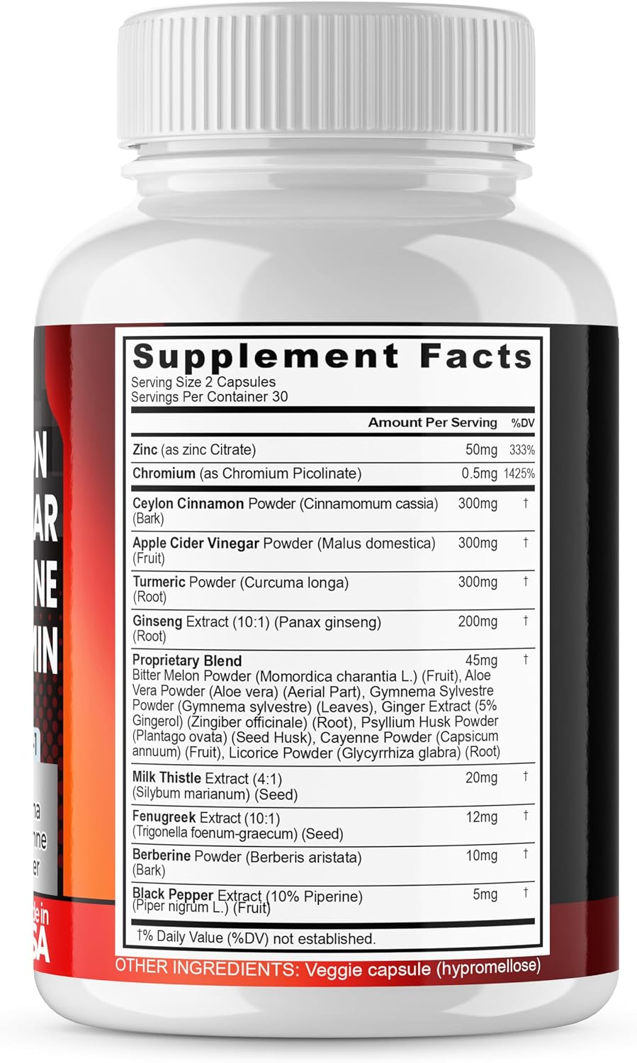 Vitamax Gluco Health Support - 16-in-1 Herbal Blend with Ceylon Cinnamon, ACV, Turmeric - 60 Capsules - görsel 5