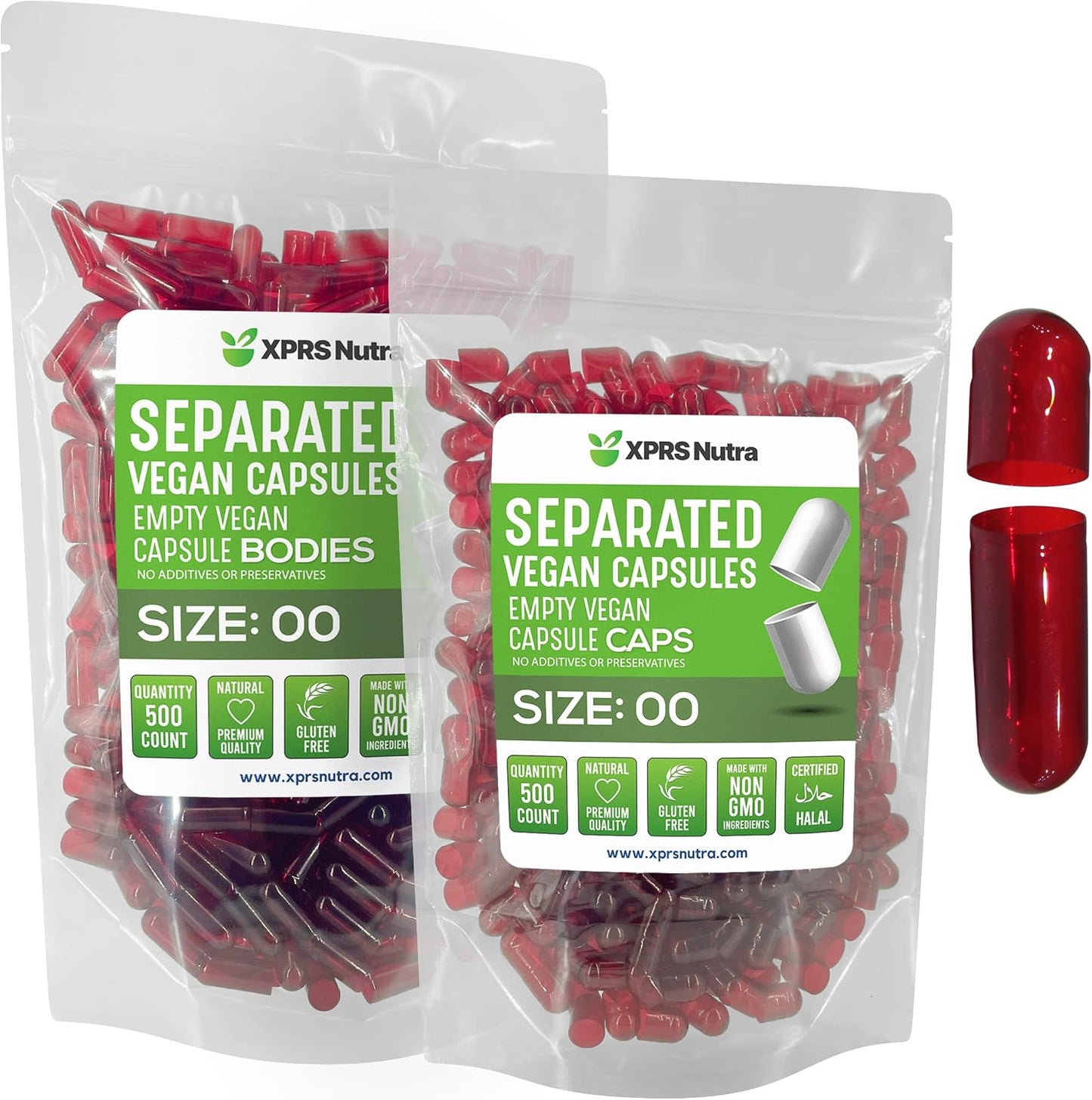 XPRS Nutra Vegan Size 00 Separated Capsules (500 Count) - görsel 10