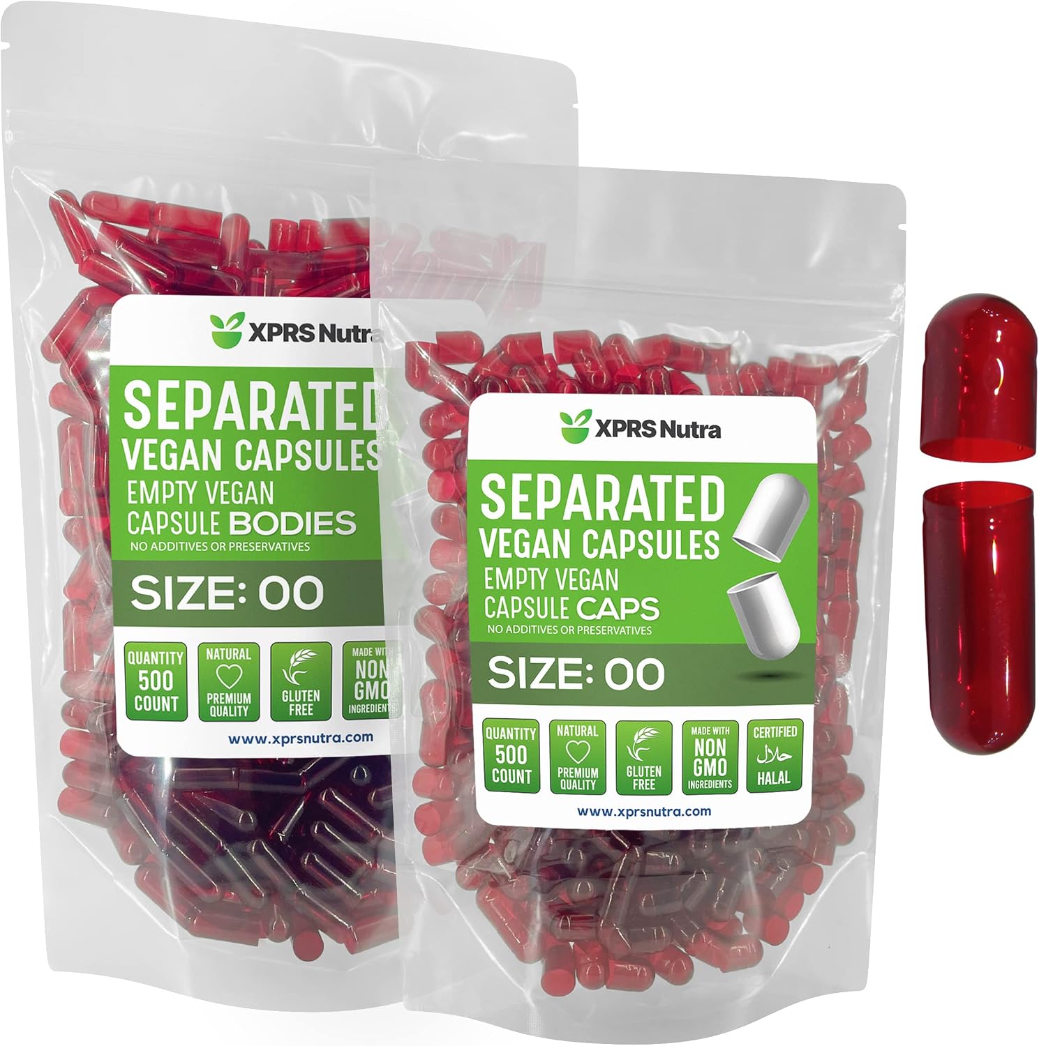 XPRS Nutra Vegan Size 00 Separated Capsules (500 Count) - görsel 10