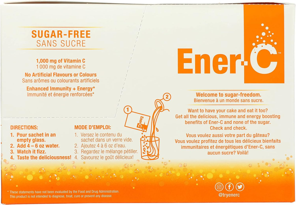 Ener-C Orange Vitamin C Drink Mix - Sugar Free, 1000mg, 30 Sachets - görsel 2