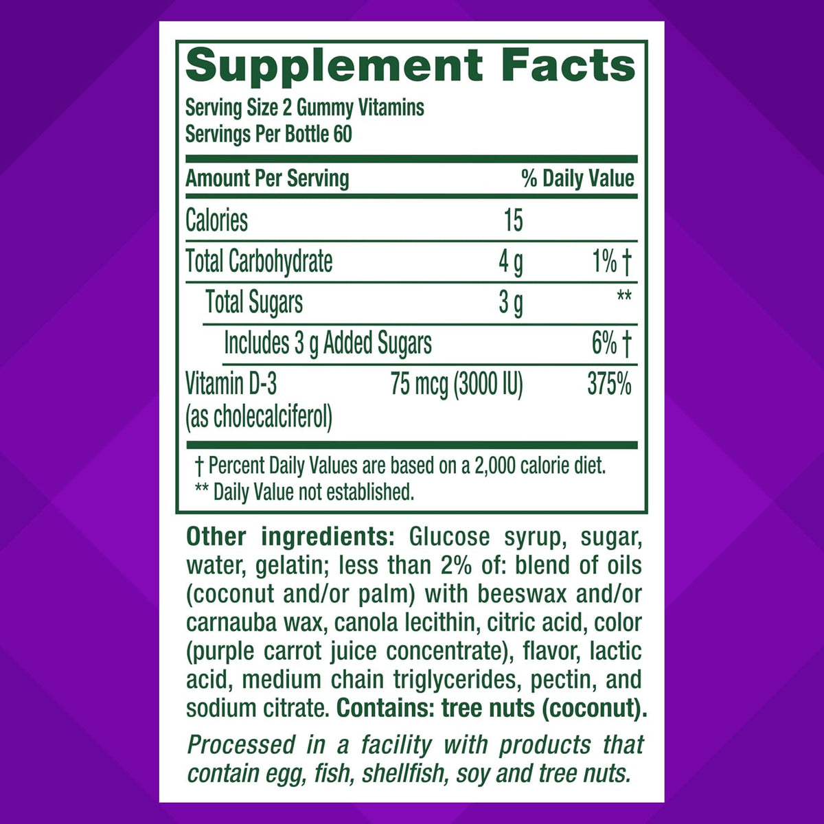 Vitafusion Extra Strength Vitamin D3 Gummies, Strawberry, 120 Count - görsel 4