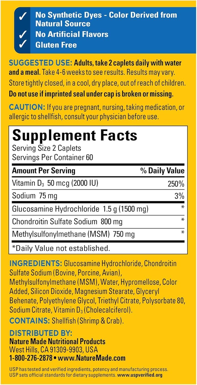 Nature Made TripleFlex Triple Strength Caplets with Vitamin D3, 120 Caplets - görsel 2