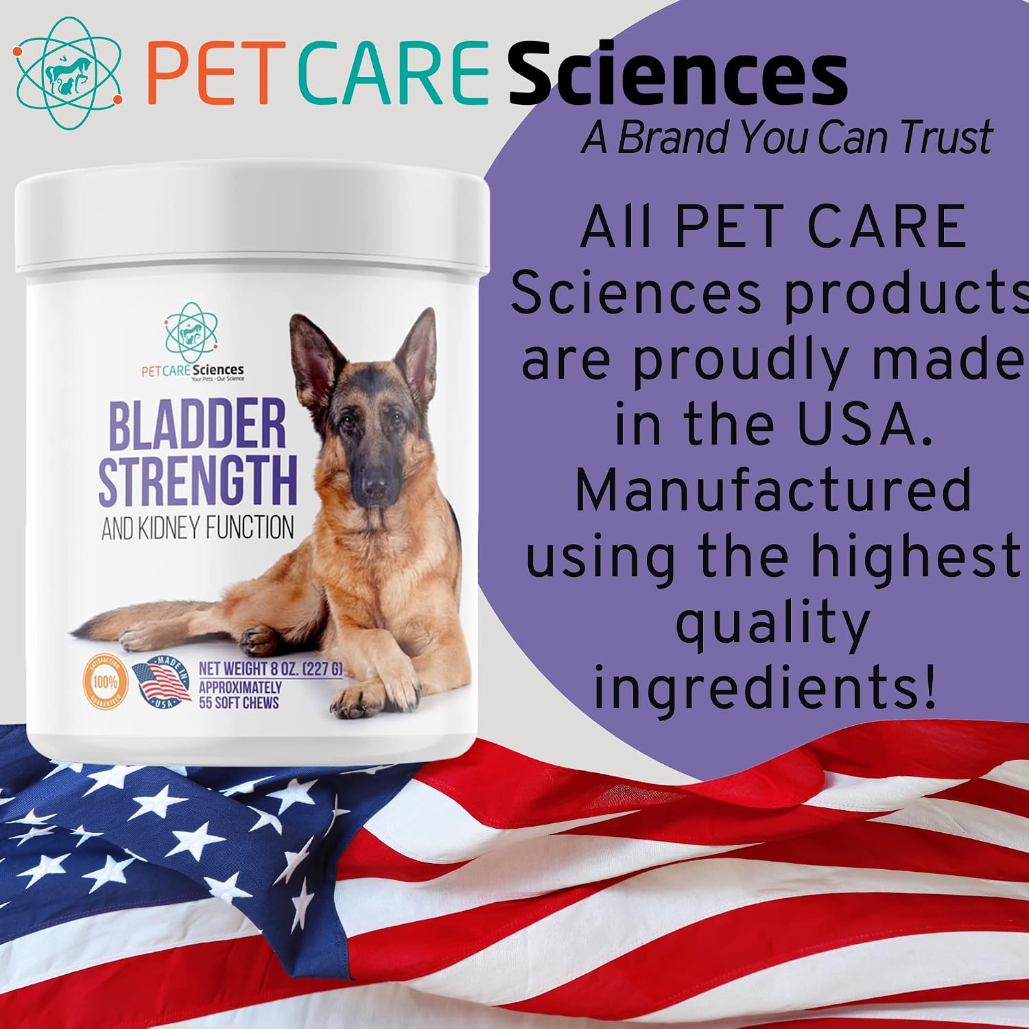 PET CARE Sciences Dog Incontinence Supplement – Bladder Control for Dogs, 55 Soft Chews - görsel 6