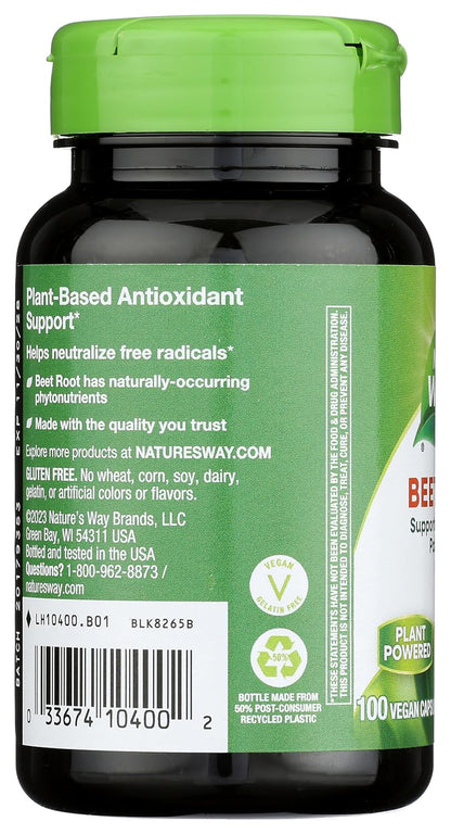 Nature's Way Beetroot Powder Capsules, 100 Count