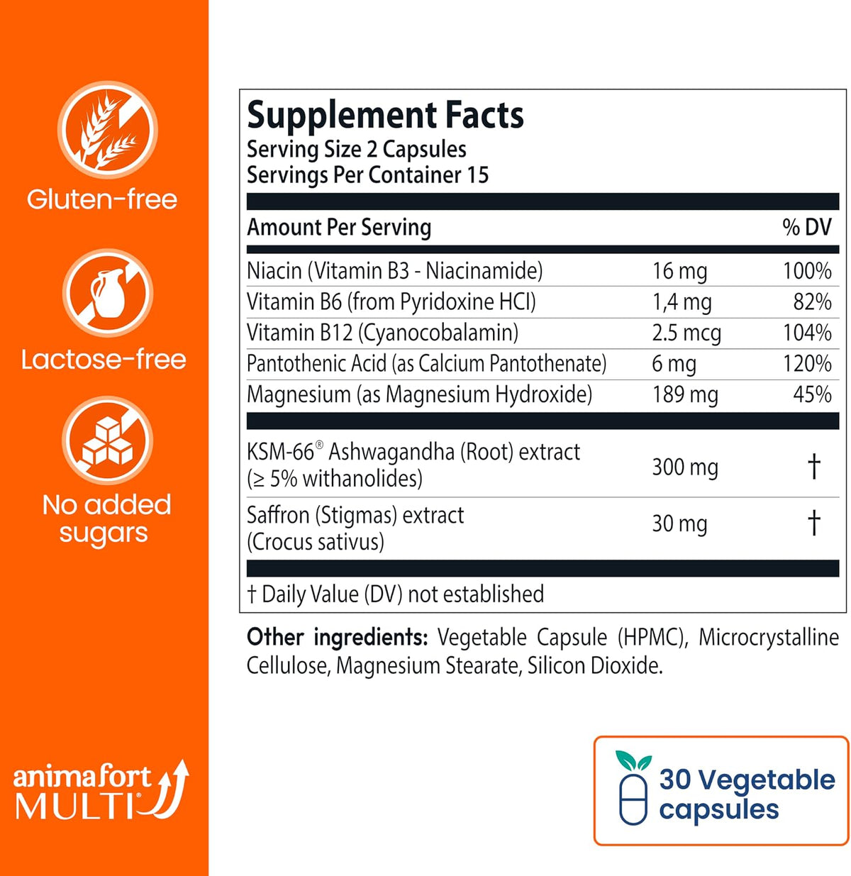 AnimaFort Multi – Ashwagandha KSM-66 & Saffron Supplement with Vitamin B & Magnesium - görsel 6