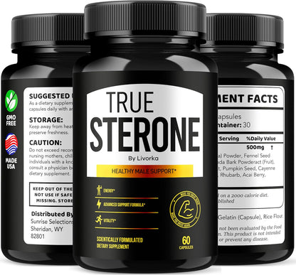 (2 Pack) True Sterone Capsules, TrueSterone, True Sterone Pill, Capsules True Sterone, True Sterone Vitamin Tablets, True Sterone Advanced Formula, True Sterone Reviews 120 Capsules for 2 Months