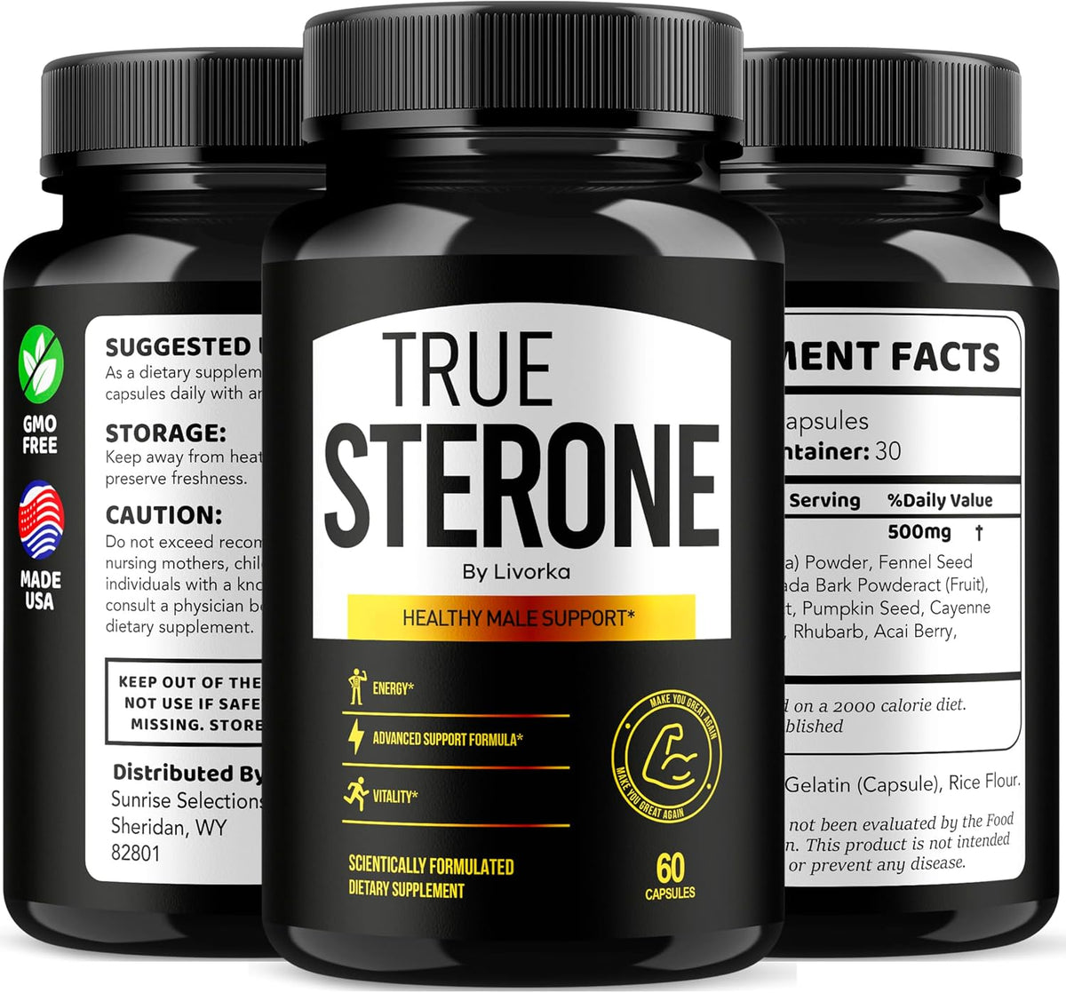 True Sterone Pills - 60 Capsules - görsel 8