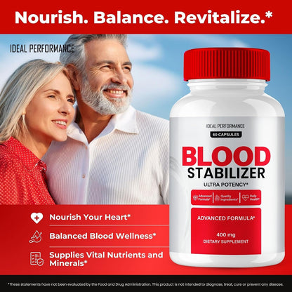 Blood Stabiliser Advanced Blood Formula Capsules, Official Blood Stabiliser Supplement Pills - Maximum Strength, All Natural Healthy Circulation & Stable Levels (3 Pack)