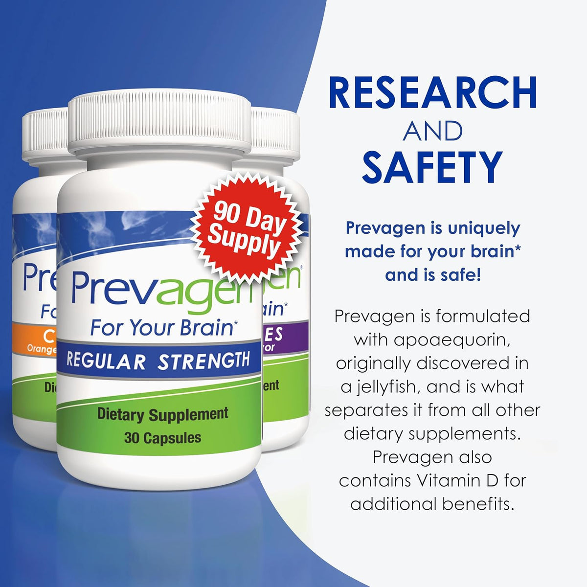 Prevagen Variety Pack: Brain Health Supplement with Apoaequorin + Vitamin D3 (90 Count, 3 Month Supply) - görsel 9