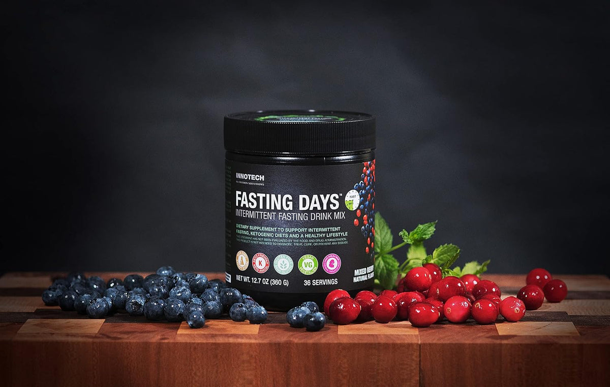Innotech Nutrition Fasting Days Intermittent Fasting Drink Mix Metabolic & Electrolyte Support 42 Essential Ingredients Mixed Berry 360g - görsel 5
