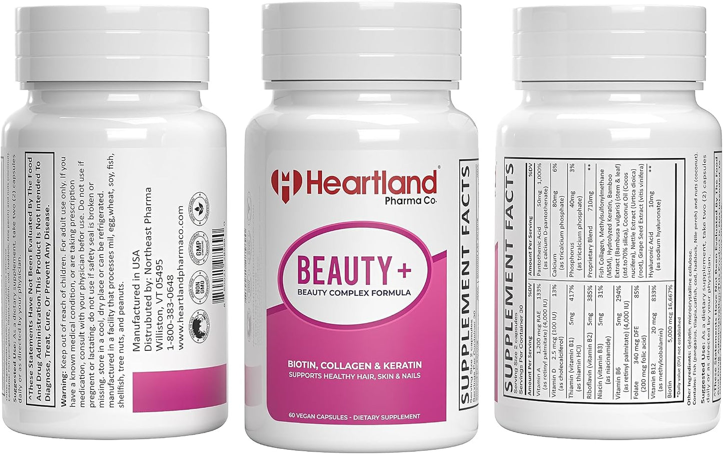 Beauty+ Complex Formula Capsules | Biotin, Collagen & Keratin | Hair, Skin & Nails Support - görsel 2