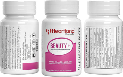 Beauty+ Complex Formula Capsules | Biotin, Collagen & Keratin | Hair, Skin & Nails Support