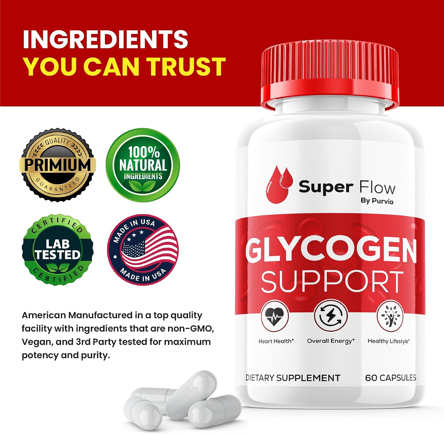 Super Flow Glycogen Optimiser – Maximum Strength Food Supplement for Overall Wellness Support (120 Capsules) - görsel 3